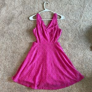 Hot Pink Dress with Cut Outs - Size Small